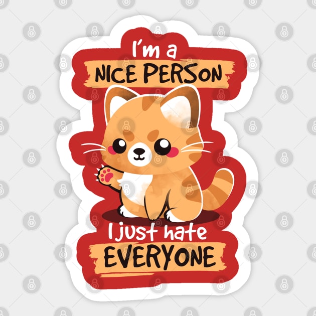 Cat not a people person Sticker by NemiMakeit